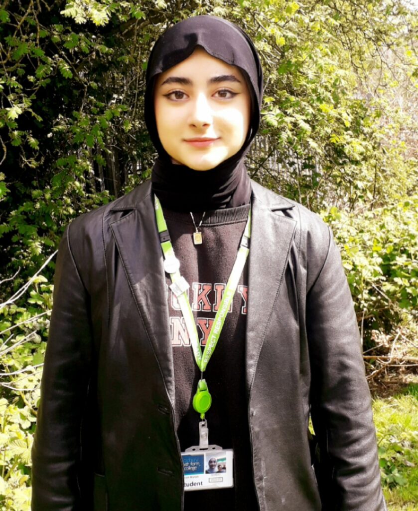 Cadbury female student outdoors