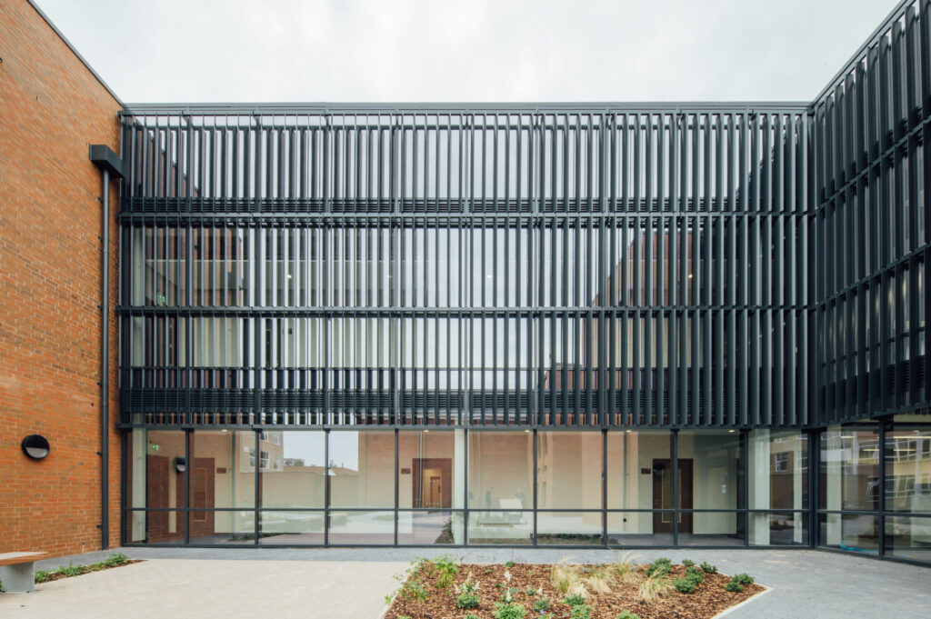 Front of the new STEM building