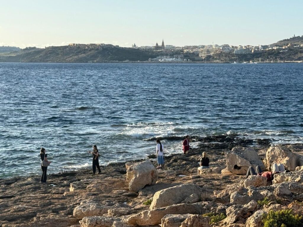 Cadbury students by the sea in Malta
