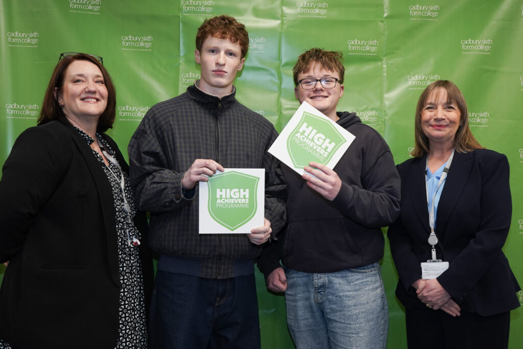 2 female Principals and 2 male students at high achievers programme launch