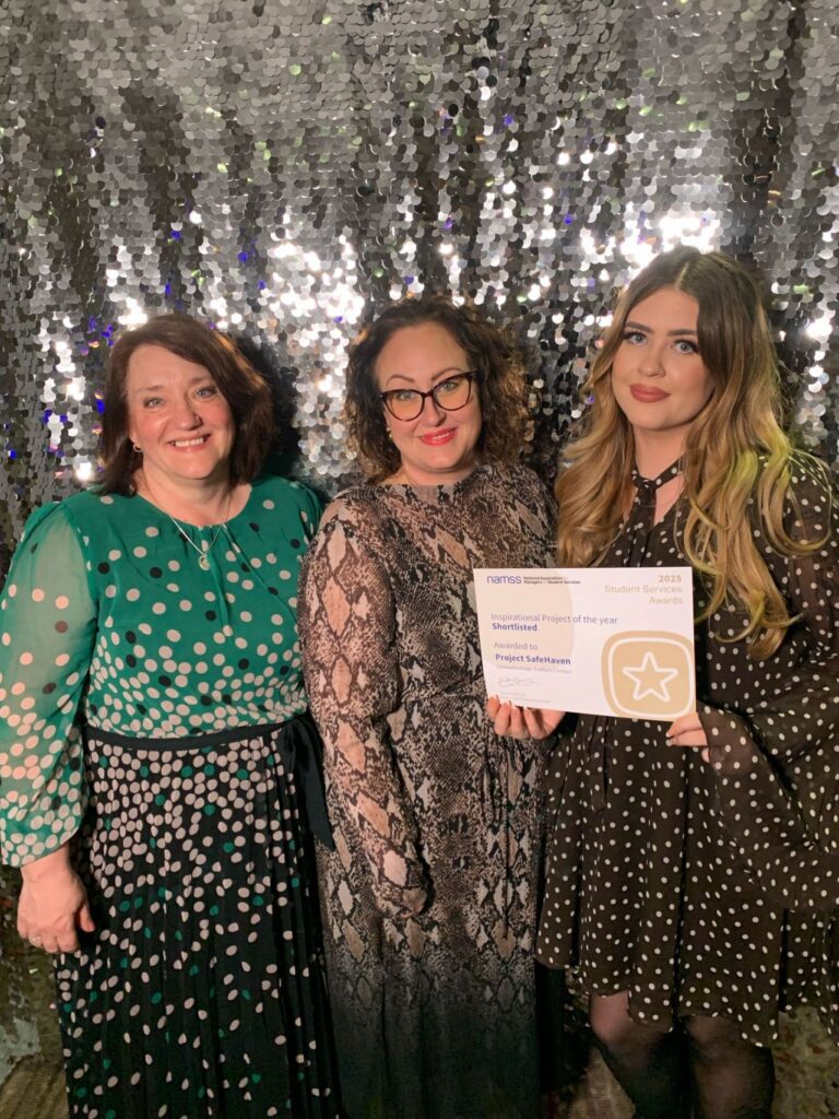 Safehaven award. Pictured (Lydia Maher, Amie Bamford, Madi Shanahan)