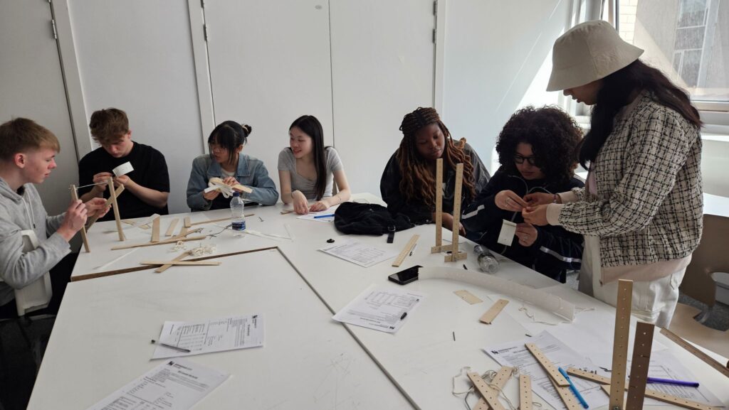 Students doing 3D design work