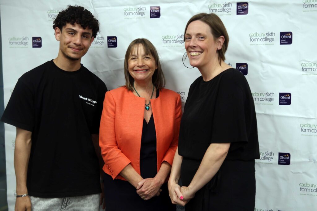 Lisa Capper with student and Jess Philips MP