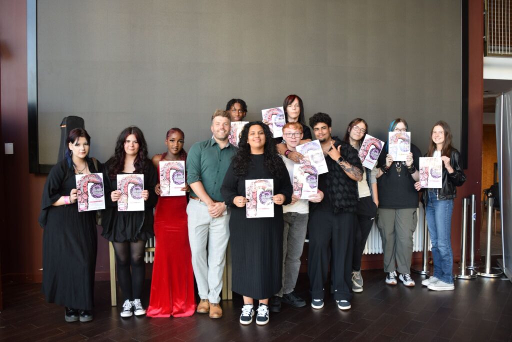 Students and their certificates at the student awards