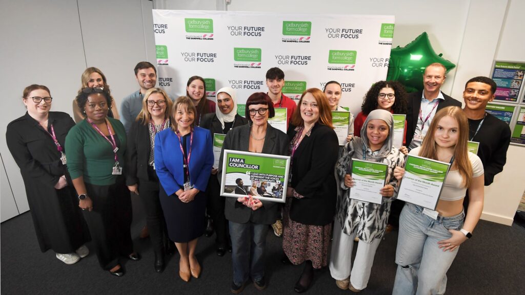 Winners and staff at the Cadbury Learner of the Month Awards
