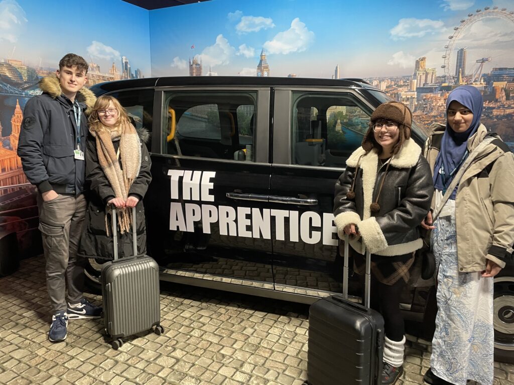 Cadbury students on The Apprentice set