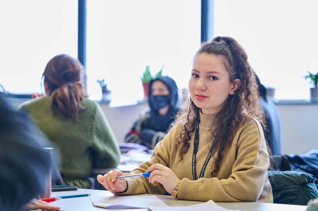 Adult learner in class