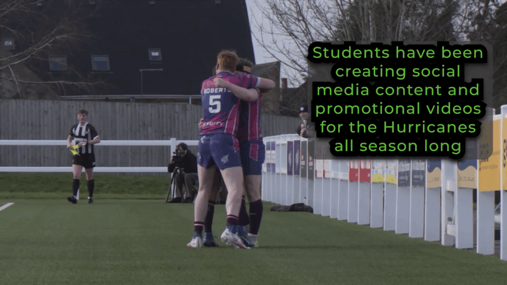 A still from a rugby video created by T Level Media students