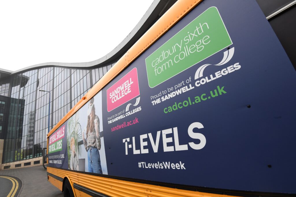 The T Level bus sign