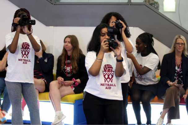 BBC Netball Aid T level students helping